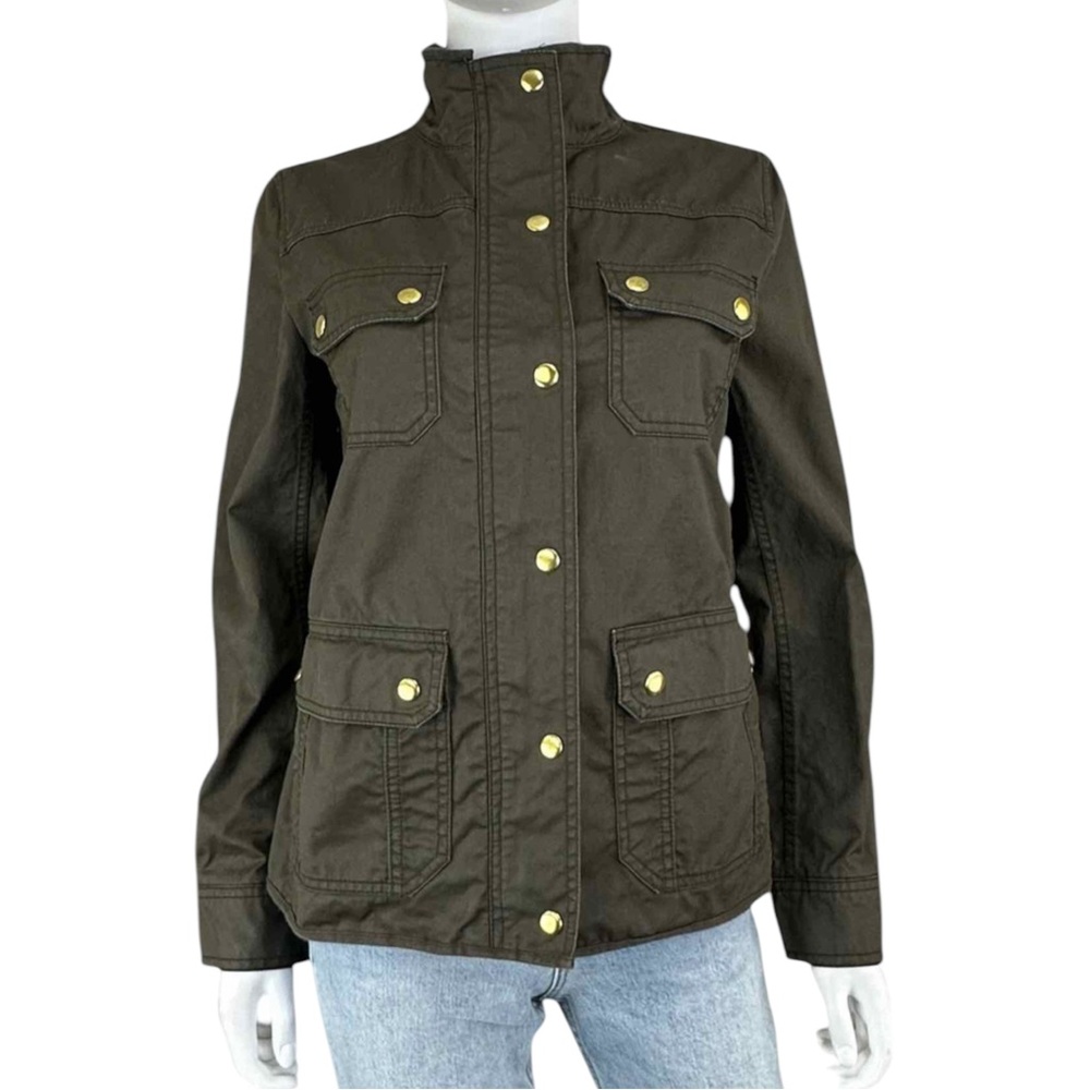 J. Crew Olive Zip-Up Jacket Size S L0500 - Picture 1 of 12